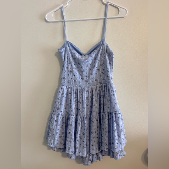 Altar’d State Blue Floral Ruffled Romper NWT - Picture 3 of 10